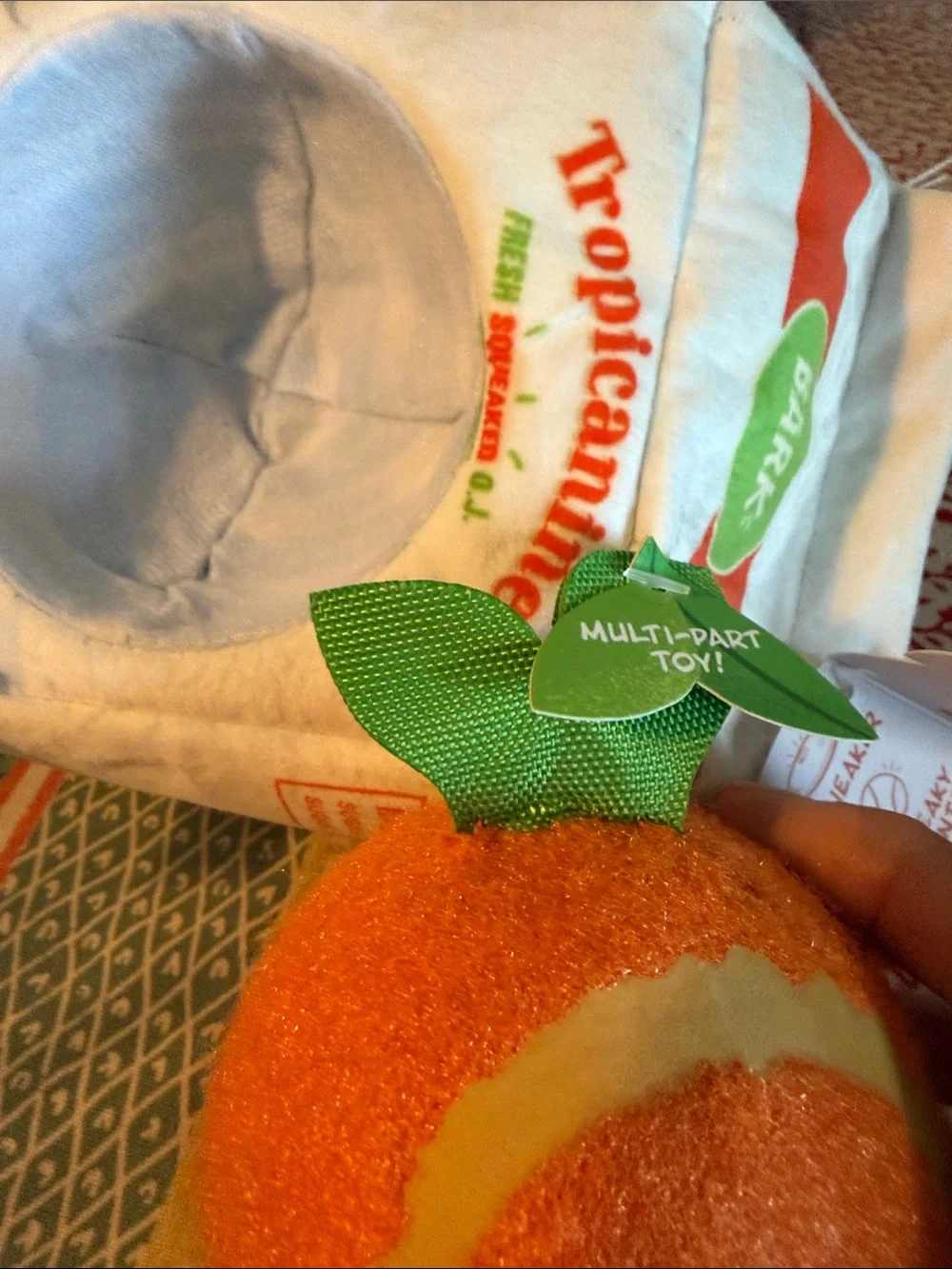 🆕 BARK Fresh Squeaked Tropics OJ Multi-Part Dog Toy